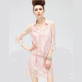 COCOBELLA 2016 Spring New Product Customized Lace Korean Slim V-neck Ladies OL Commuter Dress
